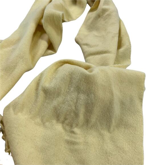 Reine Schurwolle Yellow Wool Scarf Length 62" Width 11.5" Fringe 2" - Picture 5 of 11